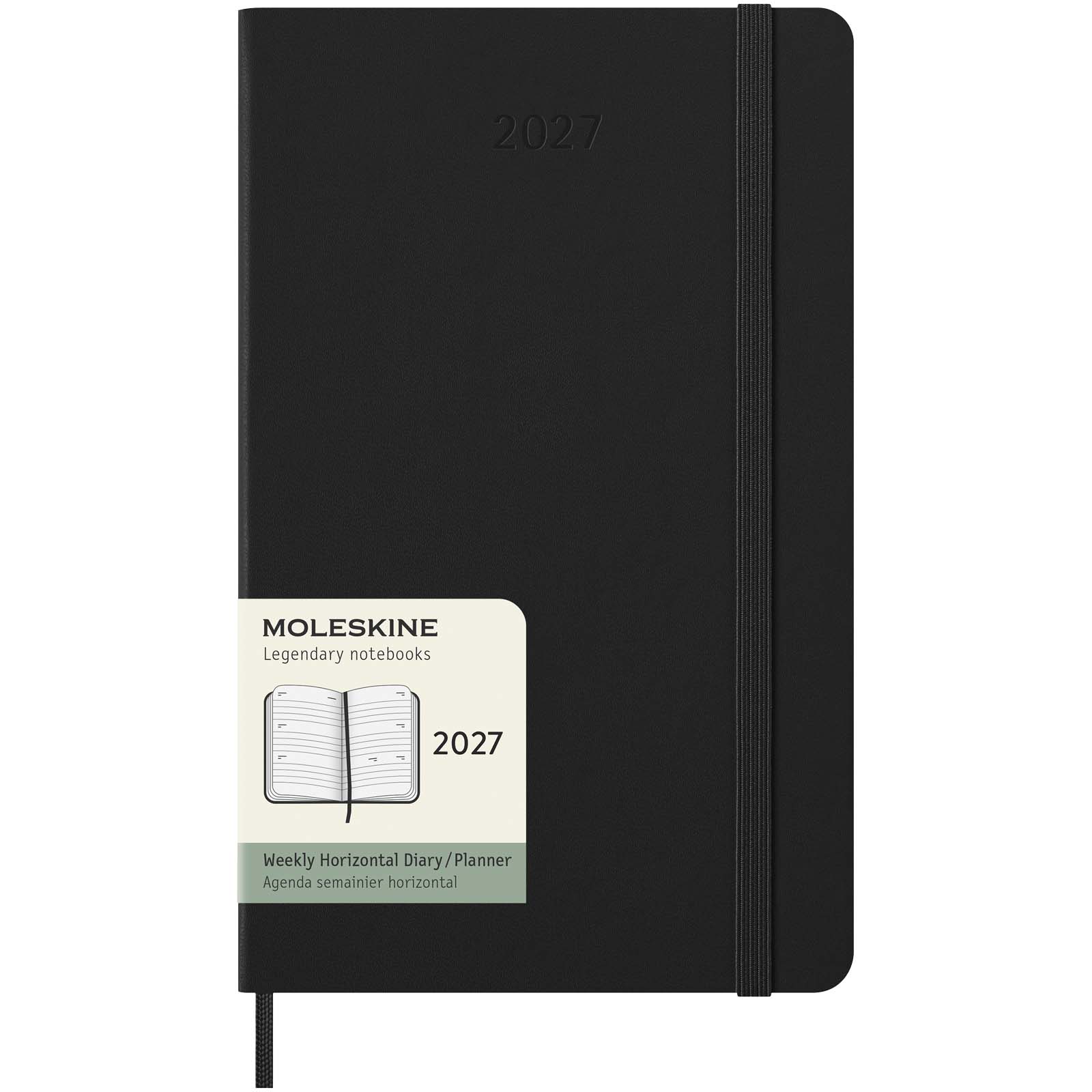 Agenda L hebdomadaire horizontal 12 mois Moleskine à couverture rigide