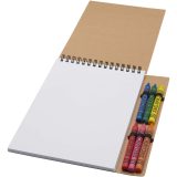 Vue 4 de Carnet de notes à spirales Doodle A5 à couverture souple et set de crayons gras