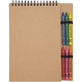Vue 2 de Carnet de notes à spirales Doodle A5 à couverture souple et set de crayons gras