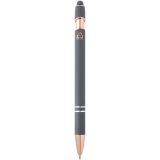 Vue 3 de Stylo bille Nanna avec finition or rose (encre bleue)