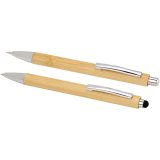 Vue 3 de Set stylo bille et porte-mine Oblys en bambou (encre noire)