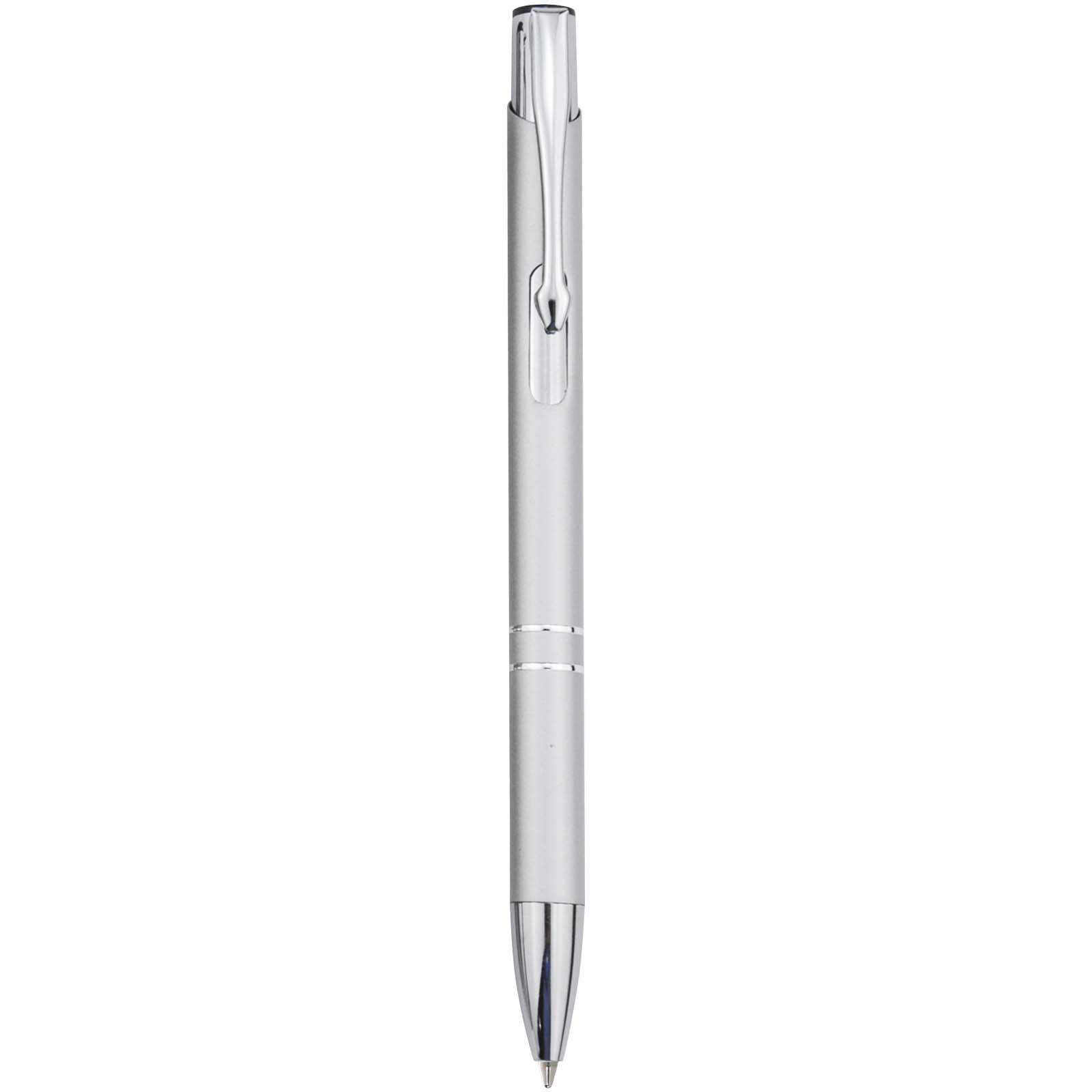 Stylo bille en aluminium recyclé Moneta (encre bleue)