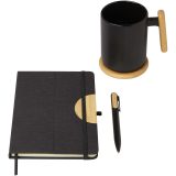 Vue 3 de Coffret cadeau Laura avec carnet à couverture rigide A5 et stylo bille (encre noire)