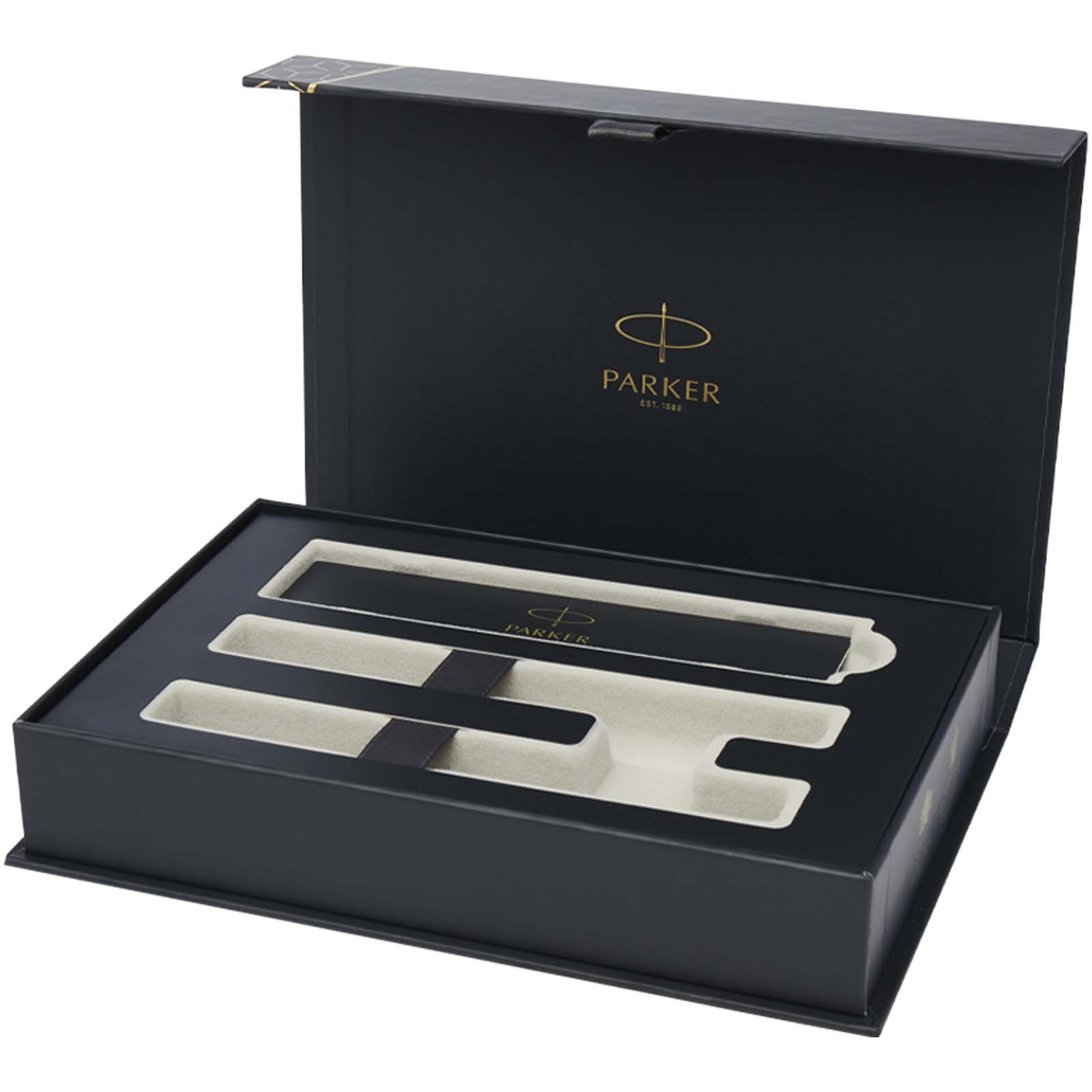 Coffret Parker IM Essentials comprenant un stylo roller et un stylo à bille - argenté