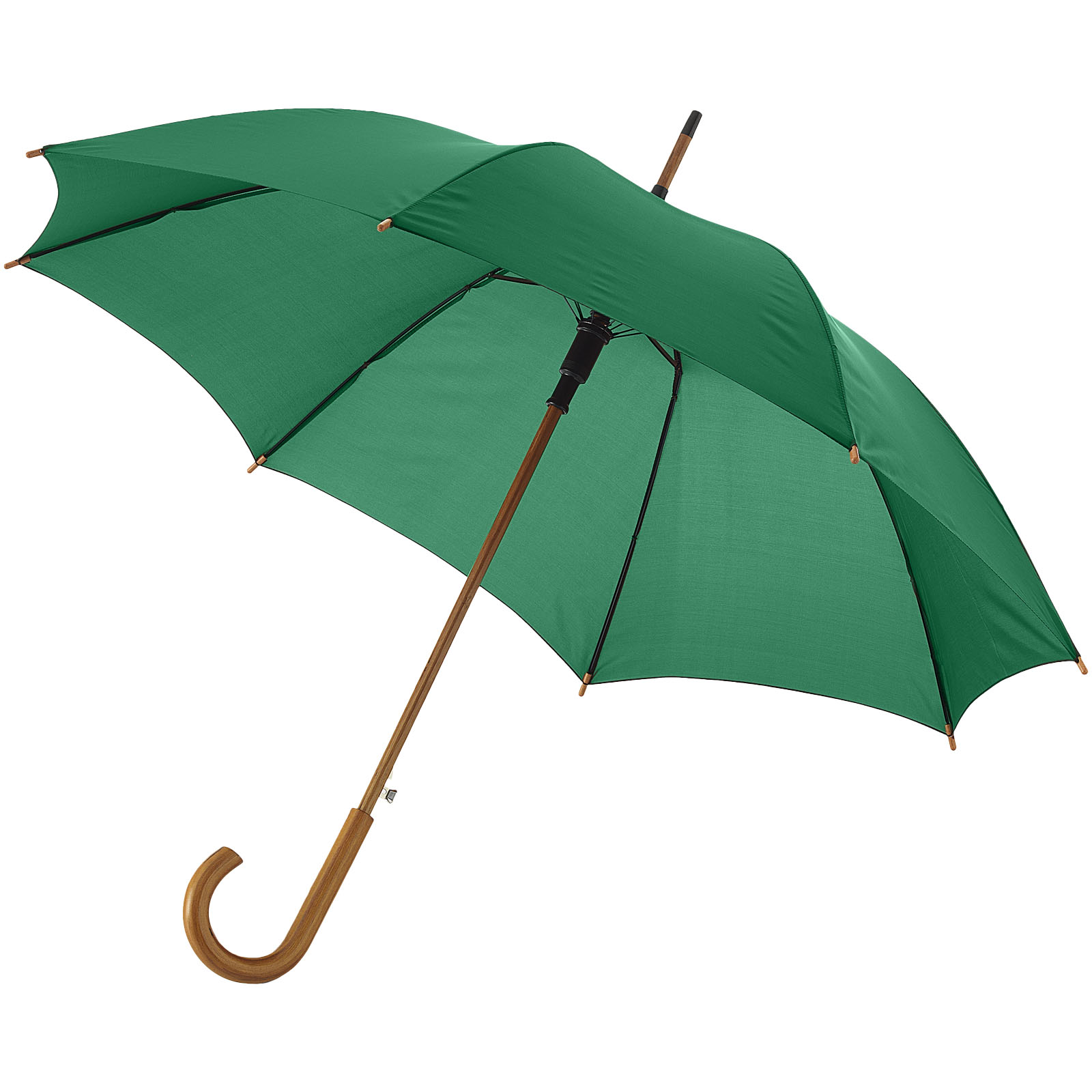 Parapluie 23" à ouverture automatique, poignée et mât en bois