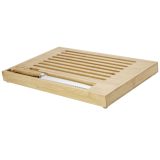 Vue 3 de Planche à découper en bambou Pao avec couteau