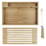 Vue 4 de Planche à découper en bambou Pao avec couteau