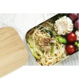 Vue 4 de Boîte repas Tite en acier inoxydable avec couvercle en bambou 700 ml