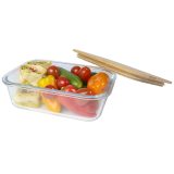 Vue 12 de Boîte repas Roby en verre avec couvercle en bambou 1000 ml