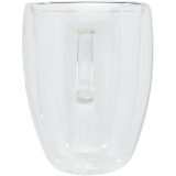 Vue 2 de Tasse 2 pièces Manti de 350 ml à double paroi en verre avec sous-verre en bambou
