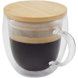 Vue 1 de Tasse en verre Lenora de 250 ml avec couvercle en bambou
