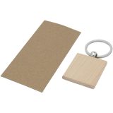 Vue 3 de Porte-clés carré Gioia en bois de hêtre
