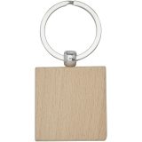 Vue 2 de Porte-clés carré Gioia en bois de hêtre