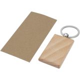 Vue 3 de Porte-clés rectangulaire Gian en bois de hêtre