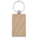 Vue 2 de Porte-clés rectangulaire Gian en bois de hêtre
