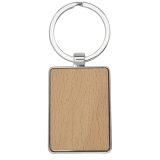 Vue 2 de Porte-clés rectangulaire Mauro en bois de hêtre