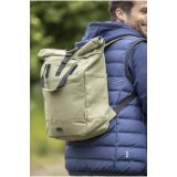 Vue 8 de Sac à dos pour ordinateur portable Joey de 15 L en toile recyclée GRS 15 pouces avec dessus enroulable
