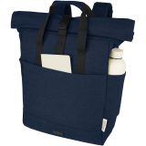 Vue 4 de Sac à dos pour ordinateur portable Joey de 15 L en toile recyclée GRS 15 pouces avec dessus enroulable