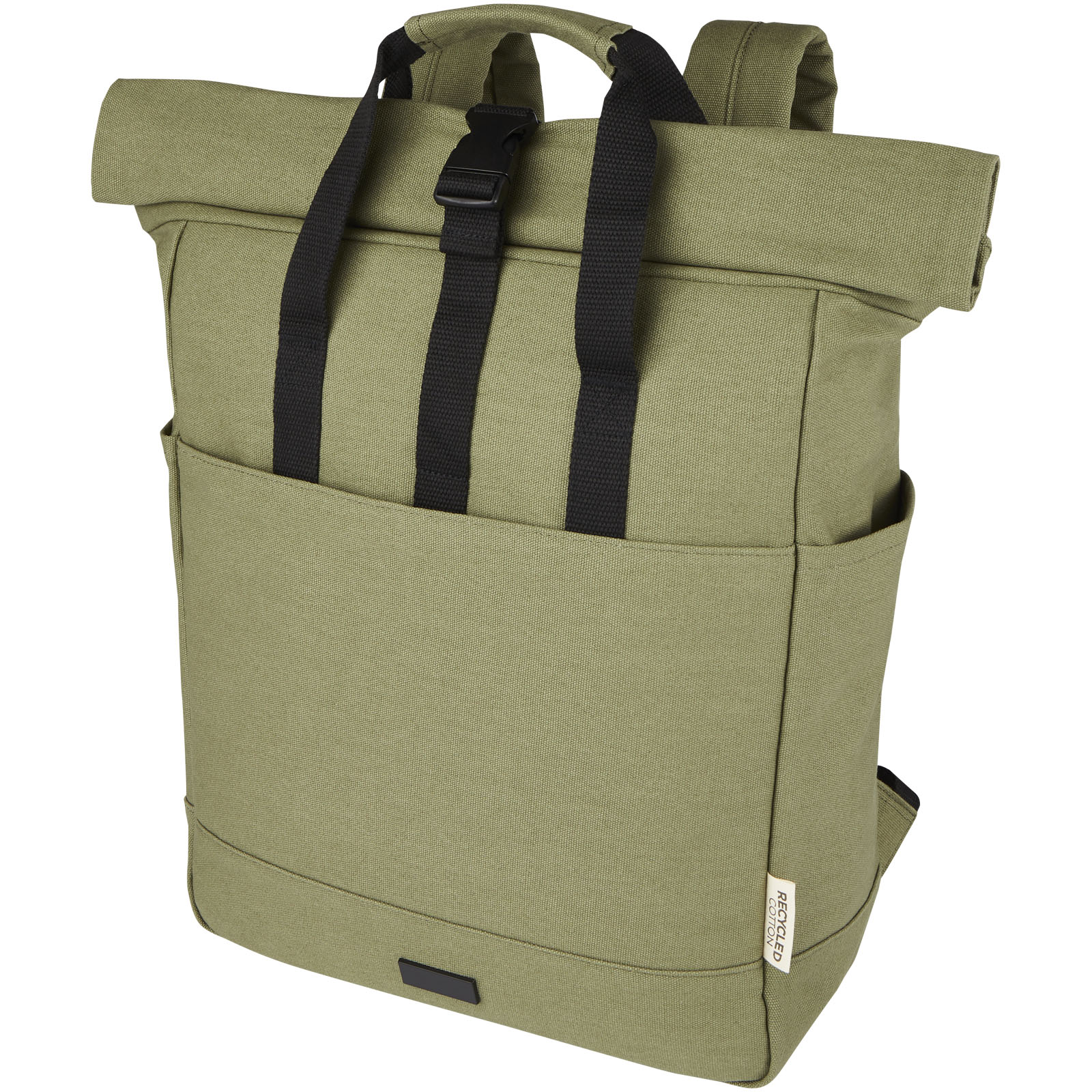Sac à dos pour ordinateur portable Joey de 15 L en toile recyclée GRS 15 pouces avec dessus enroulable