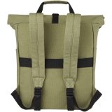 Vue 11 de Sac à dos pour ordinateur portable Joey de 15 L en toile recyclée GRS 15 pouces avec dessus enroulable