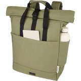 Vue 12 de Sac à dos pour ordinateur portable Joey de 15 L en toile recyclée GRS 15 pouces avec dessus enroulable