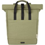 Vue 10 de Sac à dos pour ordinateur portable Joey de 15 L en toile recyclée GRS 15 pouces avec dessus enroulable