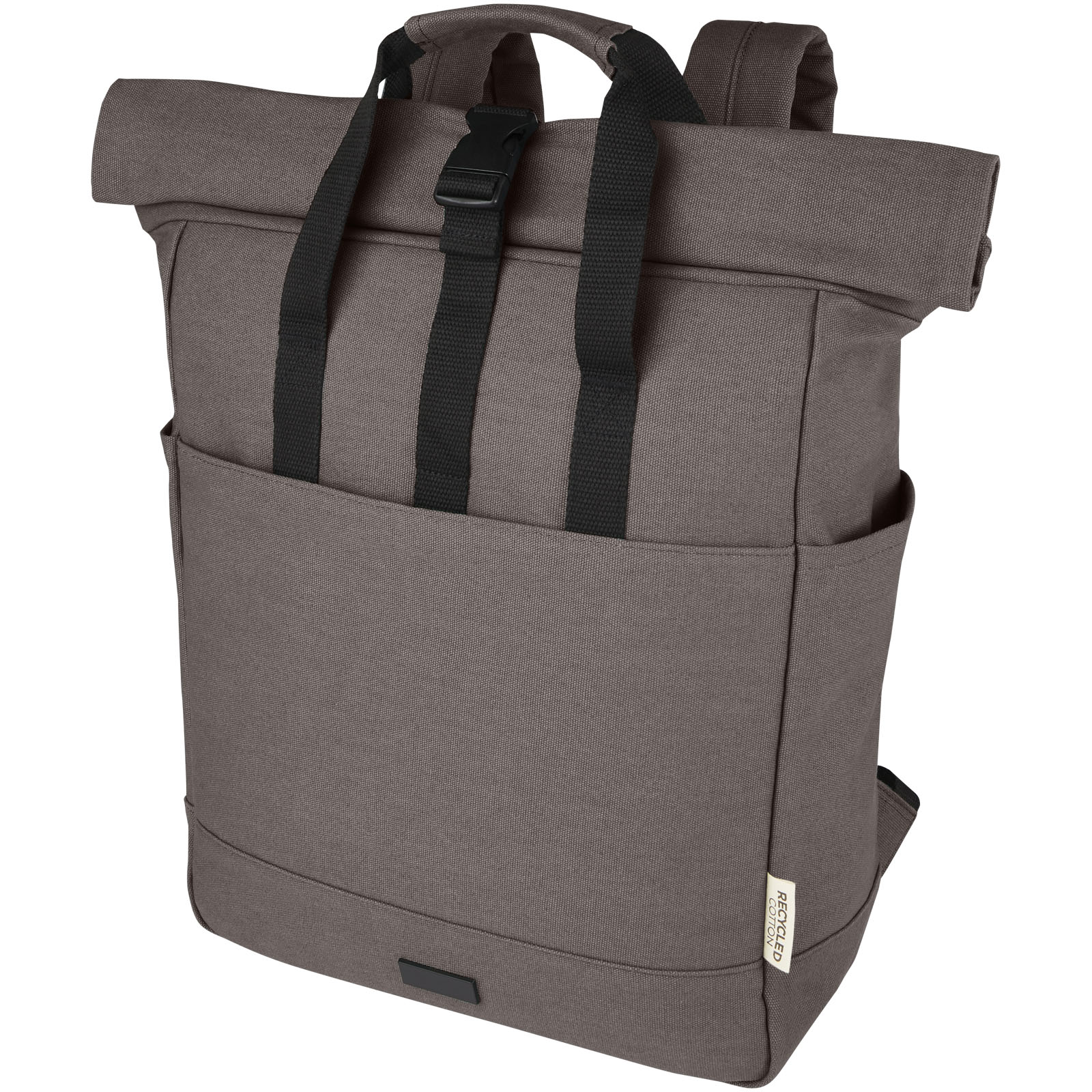 Sac à dos pour ordinateur portable Joey de 15 L en toile recyclée GRS 15 pouces avec dessus enroulable