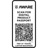 Vue 6 de Sac à dos de voyage pour ordinateur portable Trip 14” Aware™ de 9 L en matériaux recyclés