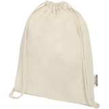 Vue 7 de Sac avec cordon Oregon en coton recyclé 140 g/m² certifié GRS