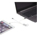 Vue 3 de Câble de charge 4-en-1 Metal en aluminium recyclé avec porte-clés