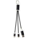 Vue 2 de Câble de charge 4-en-1 Metal en aluminium recyclé avec porte-clés