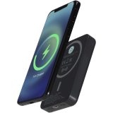 Vue 1 de Batterie de secours Acrab magnétique sans fil de 5 000 mAh et 15 W avec PD de 20 W - fabriquée en plastique recyclé