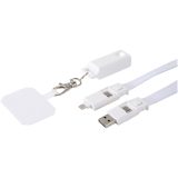 Vue 10 de Tour de cou pour smartphone Franz en plastique recyclé avec synchronisation des données intégrée et câble 5 en 1 pour charge