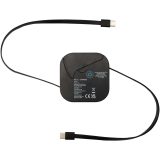 Vue 3 de Câble rétractable 5 en 1 Gloas en matériaux recyclés pour synchronisation de données et charge rapide de 100 W avec kit d’out