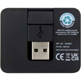 Vue 7 de Hub USB 4 ports Gaia avec sortie USB-A et Type-C et double entrée - fabriqué en plastique recyclé
