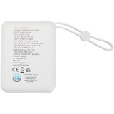 Vue 3 de Batterie externe Acrux de 10 000 mAh et 35 W pour tablette avec câble Type-C intégré - fabriquée en plastique recyclé