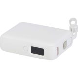 Vue 4 de Batterie externe Acrux de 10 000 mAh et 35 W pour tablette avec câble Type-C intégré - fabriquée en plastique recyclé