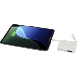 Vue 5 de Batterie externe Acrux de 10 000 mAh et 35 W pour tablette avec câble Type-C intégré - fabriquée en plastique recyclé