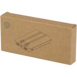 Vue 7 de Batterie de secours Adhil de 10 000 mAh et 10 W en plastique recyclé avec 2 câbles intégrés