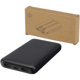 Vue 8 de Batterie de secours Adhil de 10 000 mAh et 10 W en plastique recyclé avec 2 câbles intégrés