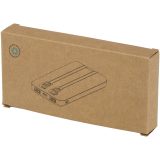 Vue 7 de Batterie de secours Adhil de 10 000 mAh et 10 W en plastique recyclé avec 2 câbles intégrés