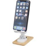 Vue 1 de Support de téléphone de bureau Alfirk pliable en plastique recyclé avec détails en bambou