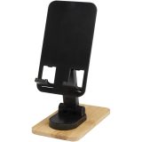 Vue 6 de Support de téléphone de bureau Alfirk pliable en plastique recyclé avec détails en bambou