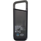 Vue 3 de Batterie externe Alkes de 5 000 mAh et 12 W en plastique recyclé résistante à l’eau avec mousqueton