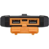 Vue 6 de Batterie de secours solaire Altair robuste de 5 000 mAh et 10 W en plastique recyclé avec lampe de poche intégrée