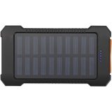 Vue 2 de Batterie de secours solaire Altair robuste de 5 000 mAh et 10 W en plastique recyclé avec lampe de poche intégrée