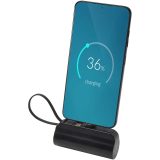 Vue 1 de Batterie de secours Alnair Type-C de5 000 mAh et 10 W en plastique recyclé avec support de retournement intégré et câble 2 en