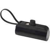 Vue 3 de Batterie de secours Alnair Type-C de5 000 mAh et 10 W en plastique recyclé avec support de retournement intégré et câble 2 en