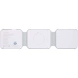 Vue 3 de Chargeur sans fil pliable Armus 3 en 1 de 15 W en plastique recyclé