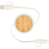 Vue 2 de Câble rétractable 5 en 1 Chechia de 100 cm en plastique recyclé pour la synchronisation des données et la charge rapide de 45